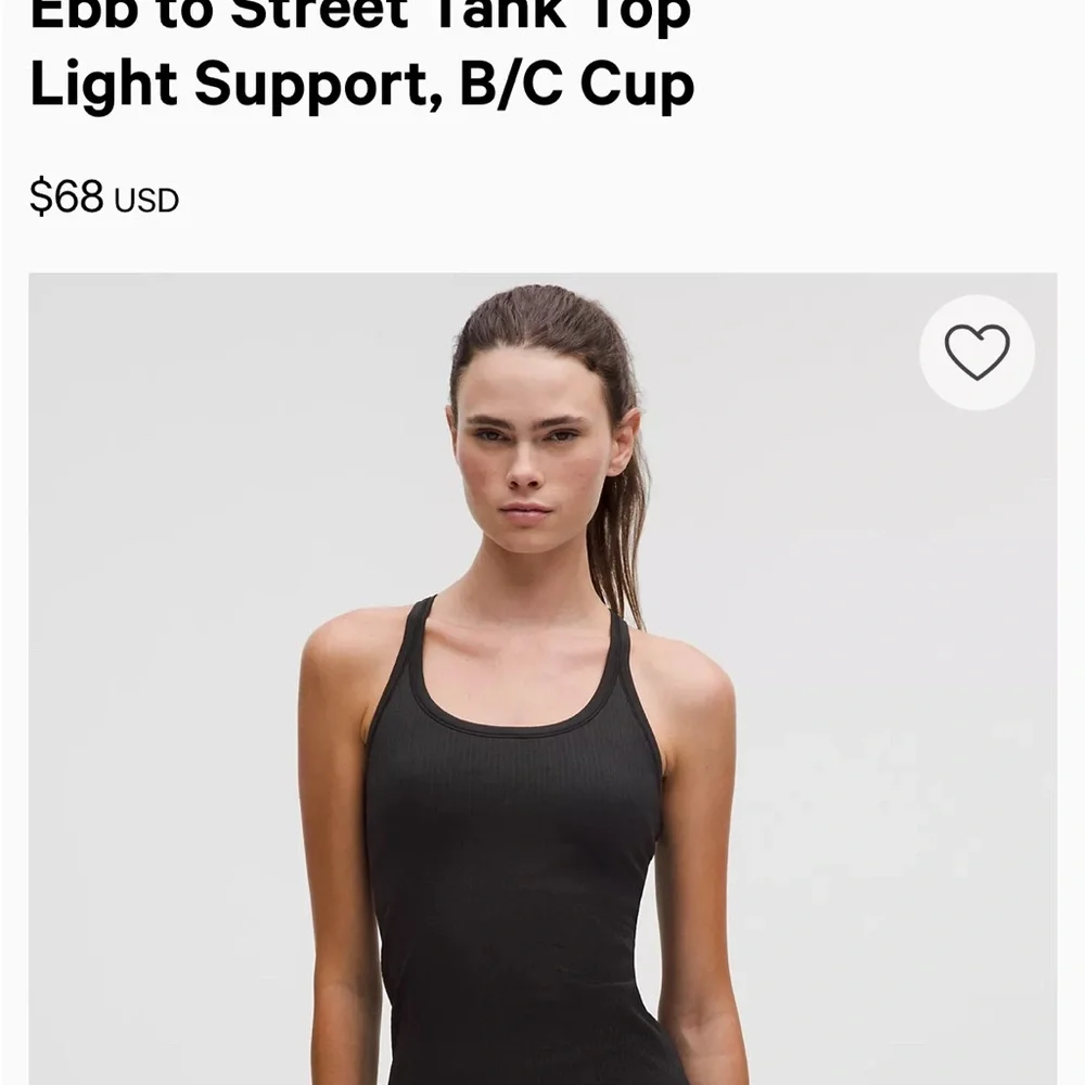 Lululemon Ebb to street tank.             Black Women's Tank Top - Picture 1 of 3